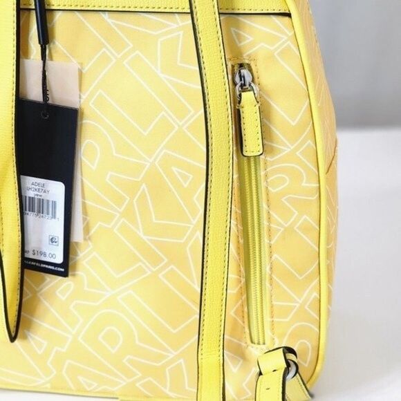 NEW! Karl Lagerfeld Paris Adele Yellow Backpack / Hand Bag main image 10